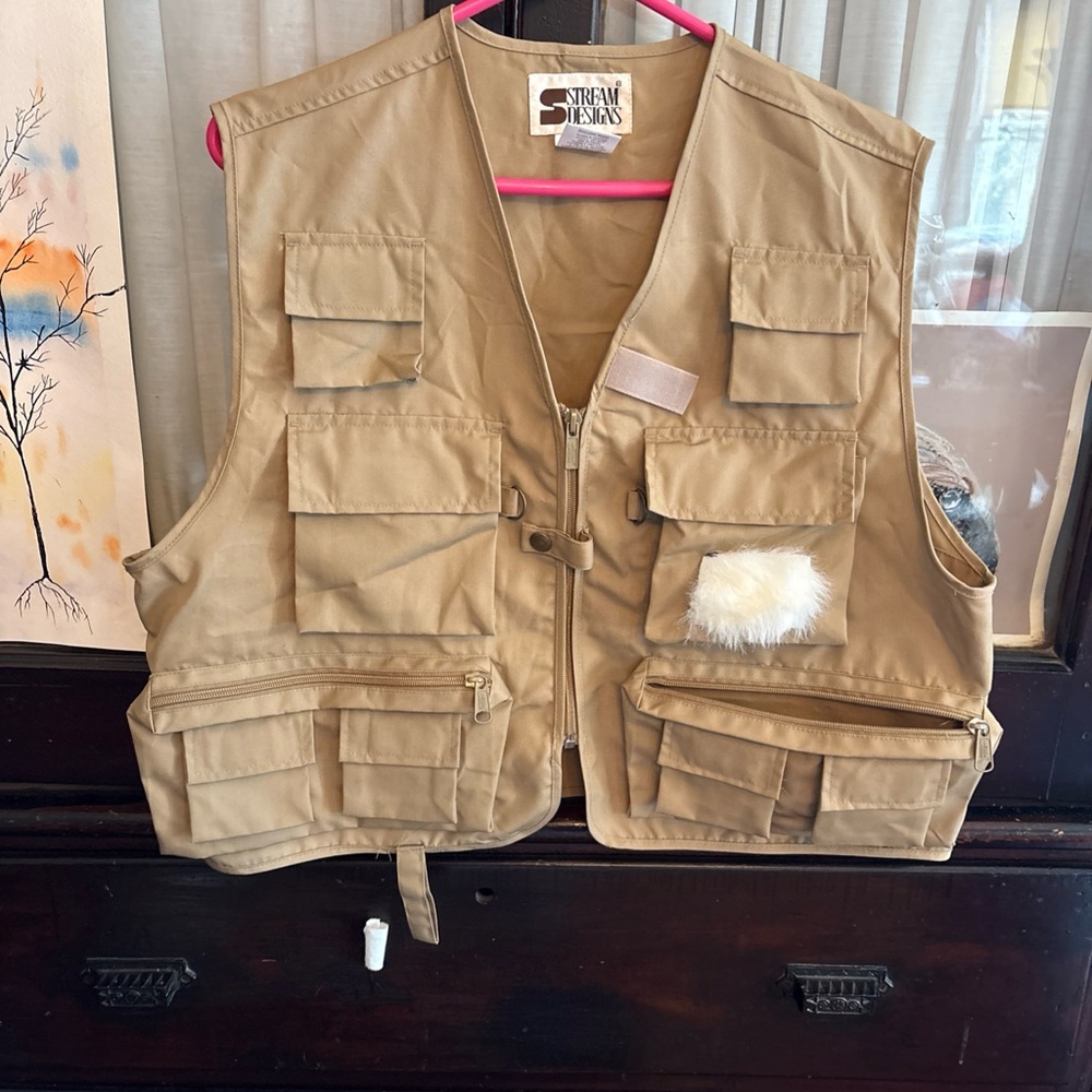 Men's Tactical Utility Fishing Outdoors Vest in Tan
